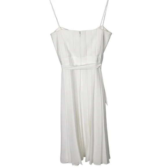 L'agence Short White Mini Dress Belted Pleated Excellent Pre-owned Condition 6 - Picture 2 of 5